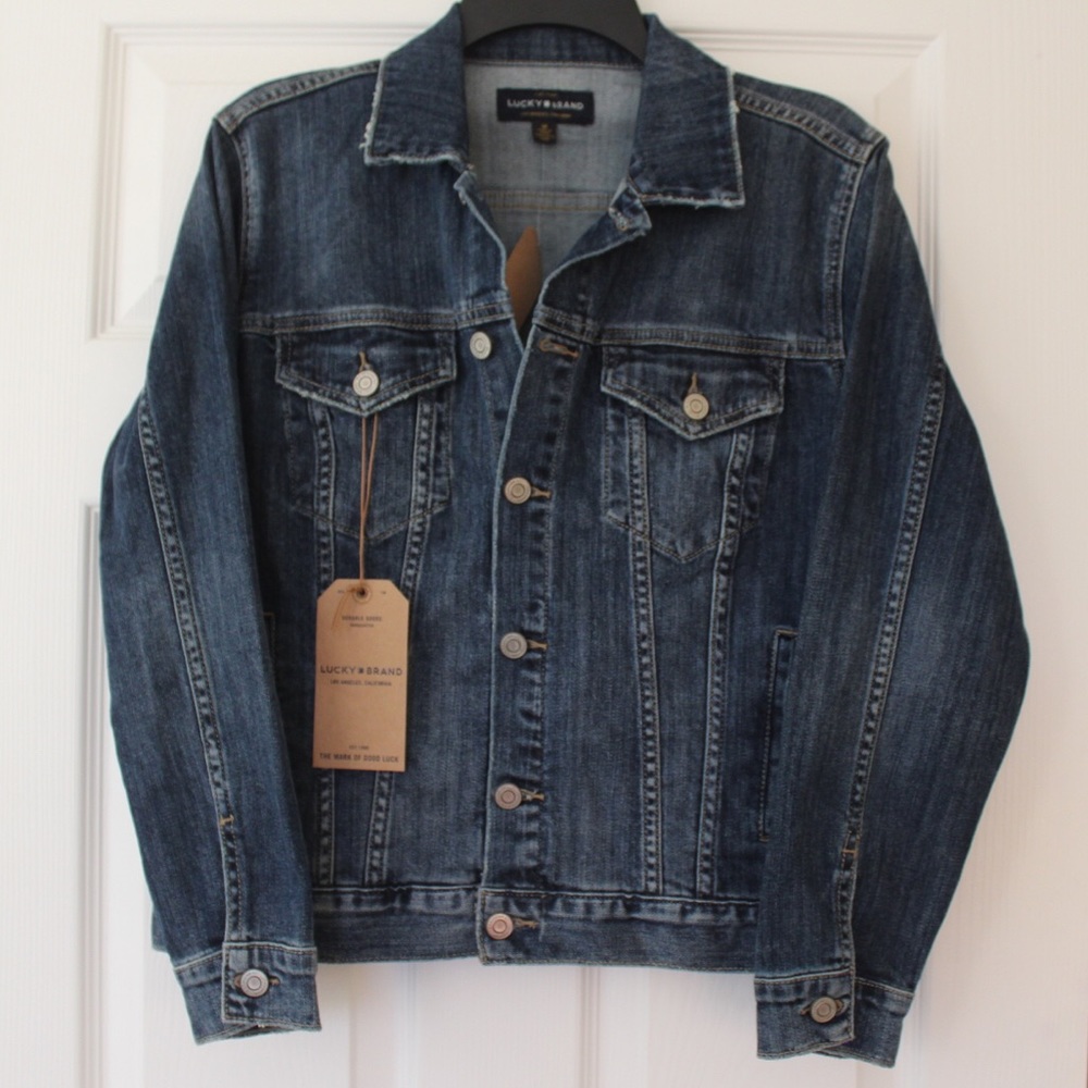 Lucky Brand | lightly distressed faded jean jacket